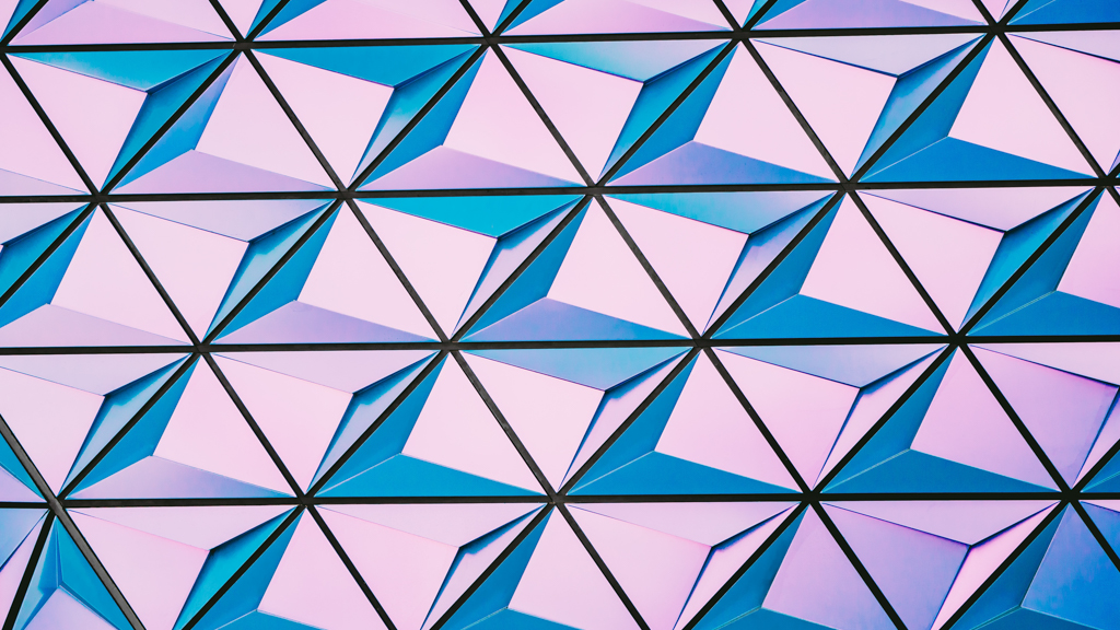 A pink and blue geometric pattern